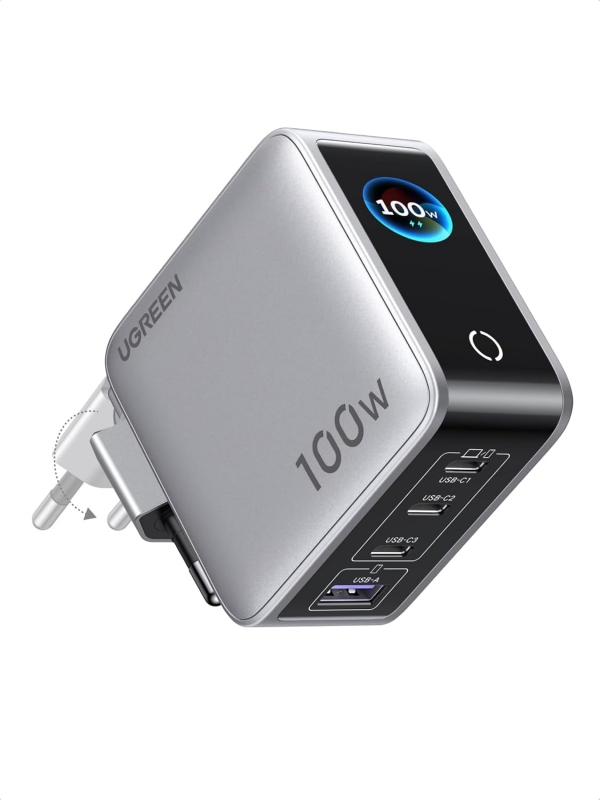 UGREEN Nexode Pro 100W 4 in 1 įkroviklis su Smart ekranu