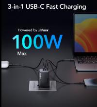 Anker GanPrime  Kroviklis 100W 3 Ports USB-C 2x USB-A 1 