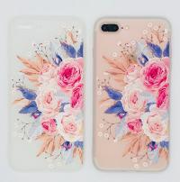 Gėlėtas silikoninis dėklas iPhone X/Xs 