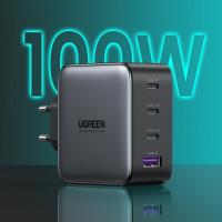 Ugreen GaN fast charger 3x USB Type C / USB Power Delivery 3.0 QuickCharge 4+  100W  buitinis įkroviklis 