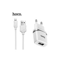 Hoco USB įkrovikis 2.4A + Lightning kabelis 