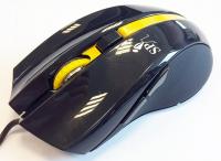 Super power Optical Gaming Mouse 52, 4 butons,  black /yelow, righthand,  2400 dpi, USB Super power wired 