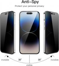 Apsauginis ekrano stiklas Privacy Antispy stiklas Apple iPhone 15 Plus / 15 Pro Max 