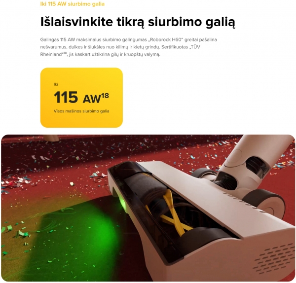 Dulkių siurblys roborock H60