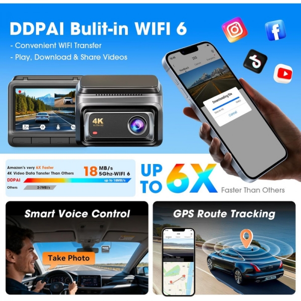 DDPAI Z60T4K Three channel Set vaizdo registratorius