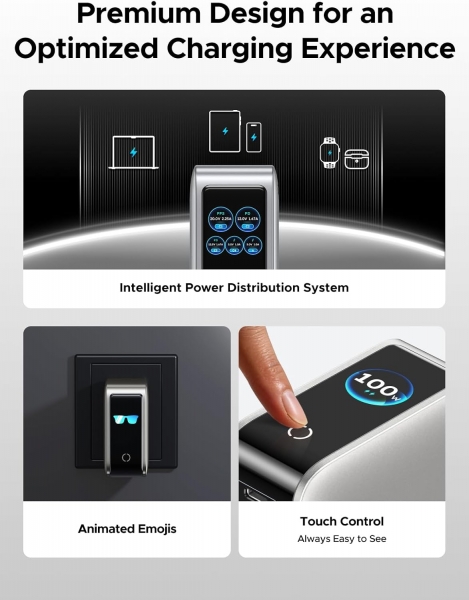 UGREEN Nexode Pro 100W 5 in 1 įkroviklis su Smart ekranu