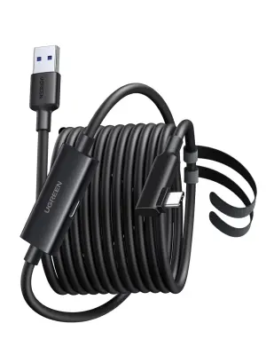 UGREEN VR kabelis USB 3.0 18W 5M duomenų kabelis su išoriniu maitinimu, skirtas Quest 2/3 