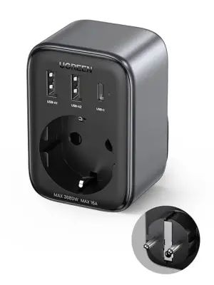 UGREEN 30 W elektros lizdo prailgintuvas su USB 
