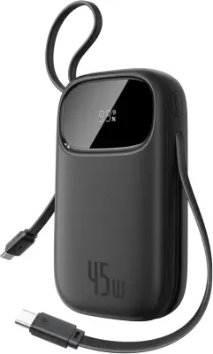 Baseus QPow3 Powerbank 45W 20000mAh su 2 integruotais USB-C kabeliais 