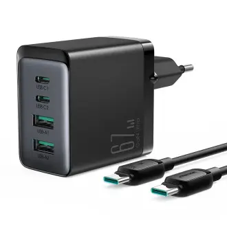 Joyroom kroviklis GaN 67W 4 jungtis (2x USB, 2x USB C) + kabelis USB C 