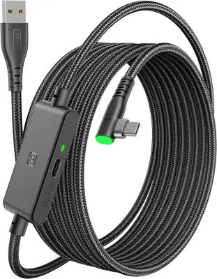 INIU 5M Kabelis su įkrovimu tinkamas Meta/Oculus Quest 3,Quest 2 Quest 3S ir PC/Steam VR USB 3.0 to USB C 