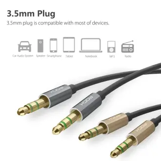 Rock AUX 3.5MM AUDIO Kabelis 200cm 