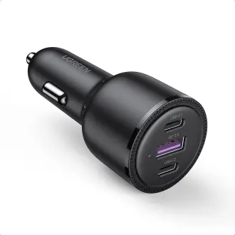 UGREEN  2x USB Type C / 1x USB 69W 5A  PD automobilinis įkroviklis 