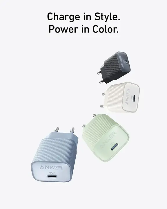Anker Nano USB C 30W PIQ 3.0 & PPS Fast Charging, iPhone 15, Pixel, Galaxy kroviklis 