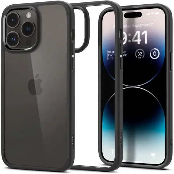 Spigen ULTRA HYBRID IPHONE 15 PRO MAX  MATTE BLACK silikoninis dėklas 