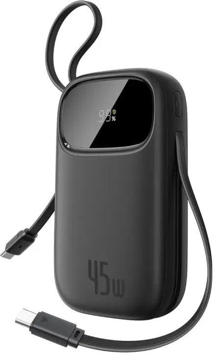 Baseus QPow3 Powerbank 45W 20000mAh su 2 integruotais USB-C kabeliais 