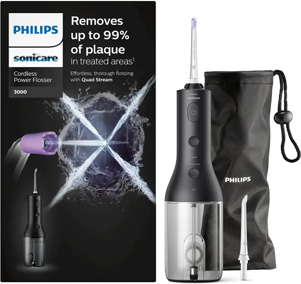 Philips Sonicare Power Flosser 3000 HX3826 burnos irigatorius Juoda