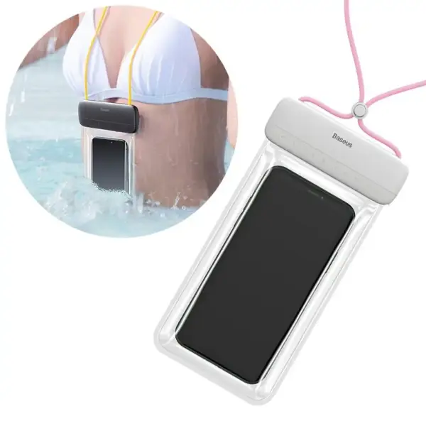 Dėklas atsparus vandeniui Baseus Waterproof Rožinis