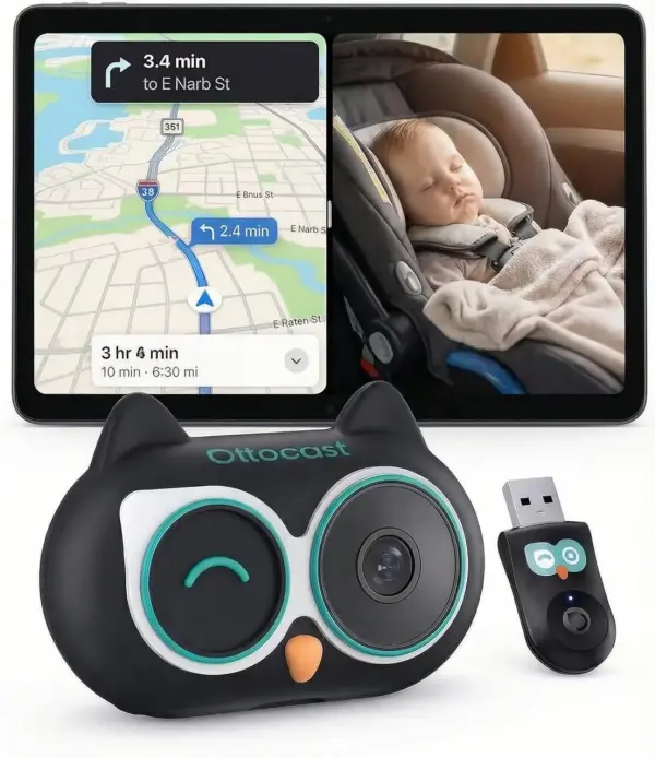 Belaidis CarPlay adapteris su mobilios auklės funkcija Ottocast Cabin Care 