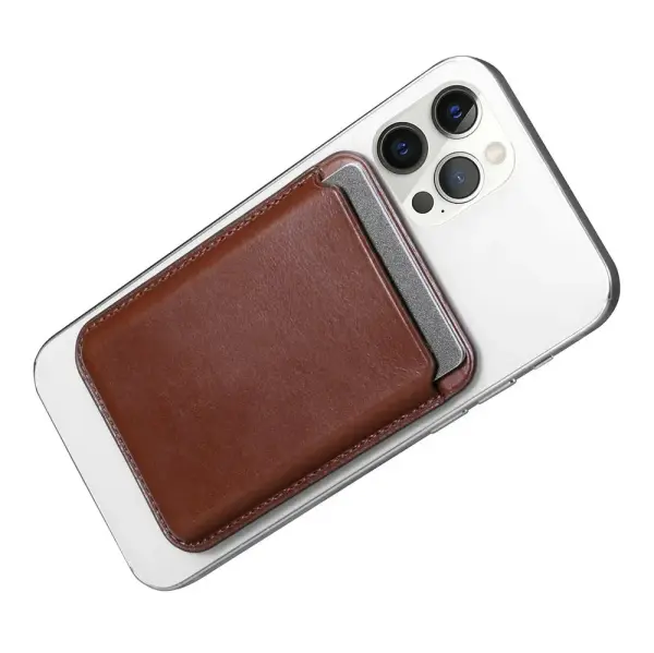 Kortelinė iCarer Leather Magnetic Card Wallet Case for iPhone Magsafe Suderinama su Iphone Brown