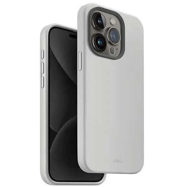 UNIQ Lino Hue MAGSAFE IPHONE 15 Pro Max deklas Gray/Chalk