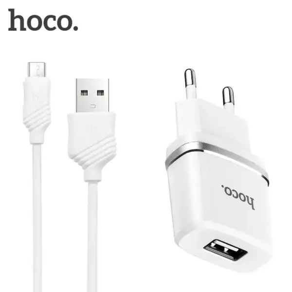 Hoco 2 USB įkrovikis 2.4A + micro USB kabelis 