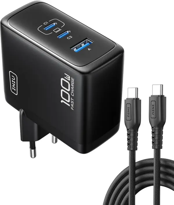 INIU 100W 2x USB-C 1x USB-A su 1.5m Kabeliu 