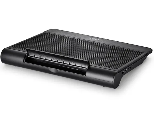 deepcool Laptop Cooler N6000, Honeycomb Metal Mesh with Blue LED 200mm fan and 2x USB hub, up to 17" 383X295X52mm mm 