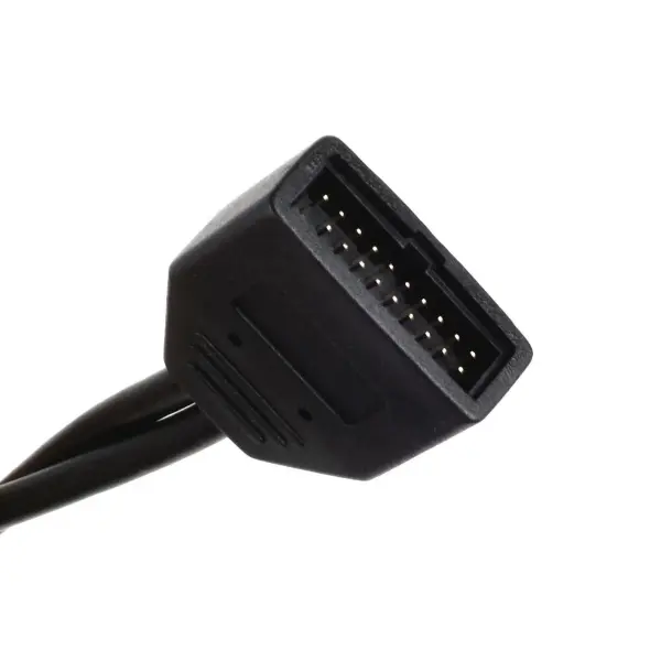 SilverStone System cable Internal 19pin USB 3.0 to USB 2.0 adapter cable 8pin, 19pin, 0.1 m, Black 