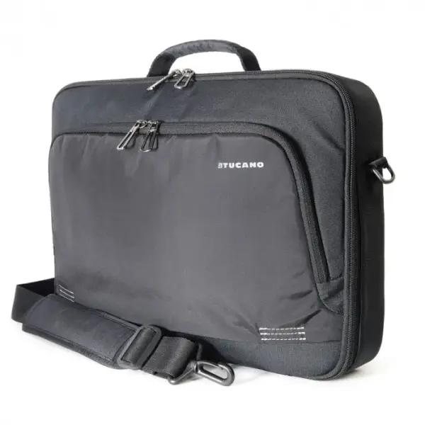 Tucano Forte Fits up to size 15.6 ", Black, Shoulder strap, Messenger - Briefcase 