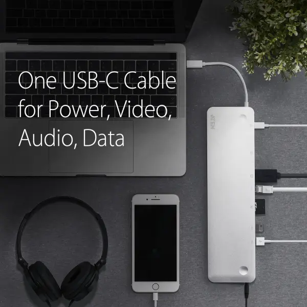 Aten USB-C Multiport Dock with Power Pass-Through Aten 