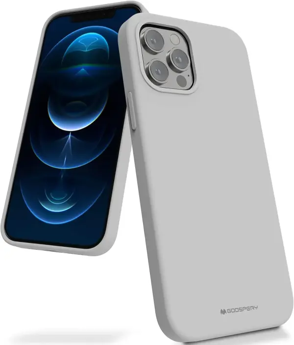 Silikoninis dėklas Mercury Apple iPhone 12/12 Pro Pilkas