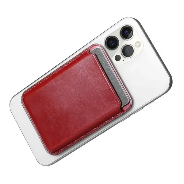 Kortelinė iCarer Leather Magnetic Card Wallet Case for iPhone Magsafe Suderinama su Iphone Red