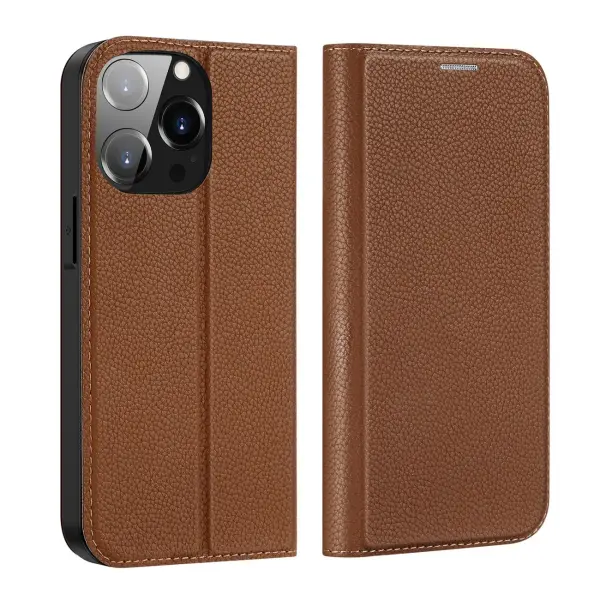 Atverčiamas dėklas Dux Ducis Skin X2 Apple iPhone 14 Rudas