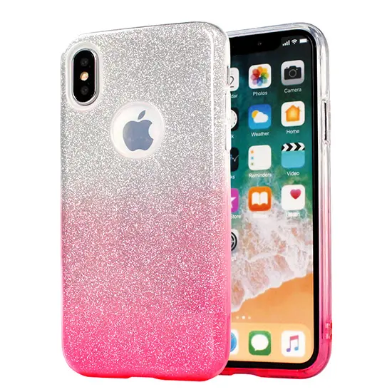 Silikoninis Bling dėklas Huawei P20 Rožinis