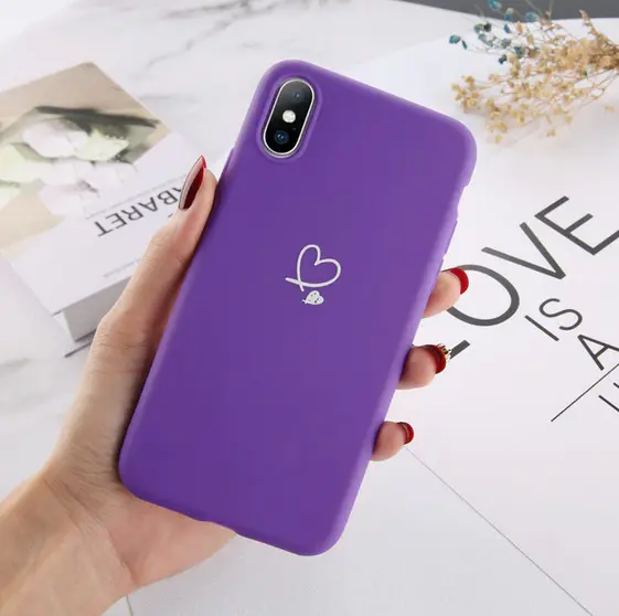 Silikoninis dėklas Heart Apple iPhone 11 Pro Violetinis