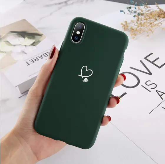 Silikoninis dėklas Heart Apple iPhone 11 Pro Žalias