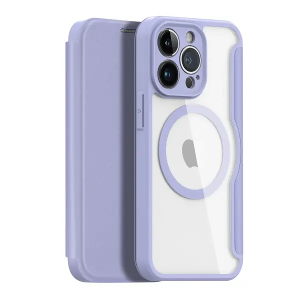 Atverčiamas dėklas Dux Ducis Skin X Apple iPhone 14 Violetinis