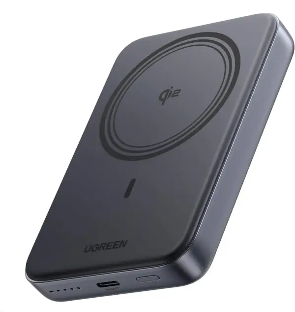 UGREEN Zapix Qi2 10000 mAh išorinė baterija, suderinama su Magsafe 15 W belaidžiu išoriniu akumuliatoriumi ir 20 W USB-C greitojo įkrovimo jungtimi 