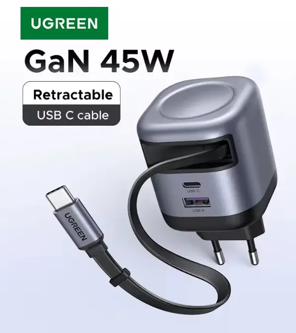 UGREEN 45W 3 jungtis  - buitinis įkroviklis 