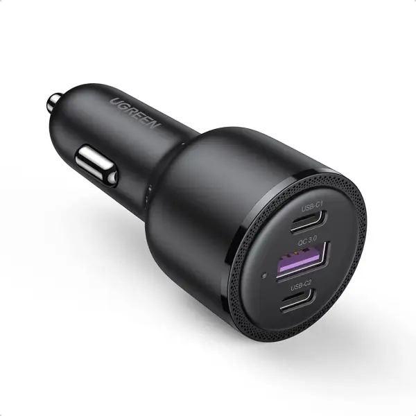UGREEN  2x USB Type C / 1x USB 69W 5A  PD automobilinis įkroviklis 