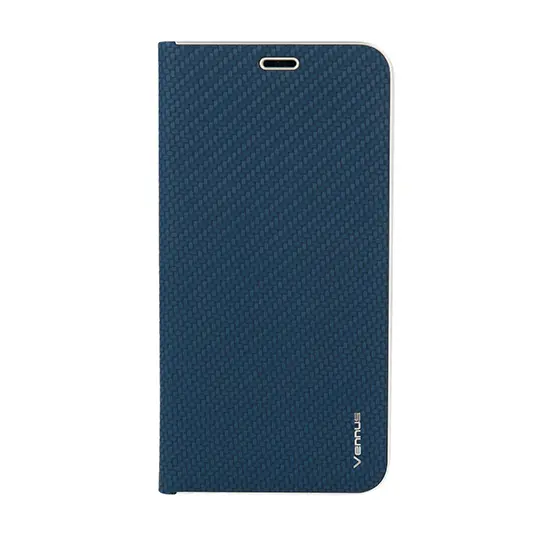 Atverčiamas dėklas Vennus Carbon Huawei P20 Lite Mėlynas