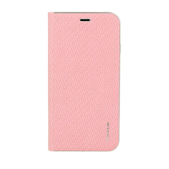 Atverčiamas dėklas Vennus Carbon Apple iPhone 7/8 Rožinis