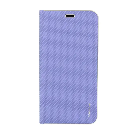 Atverčiamas dėklas Vennus Carbon Huawei Y6 2018 Violetinis