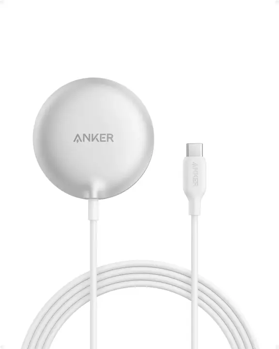 Magnetinis belaidis Anker MagGo kroviklis (Pad), Qi2 Certified MagSafe White