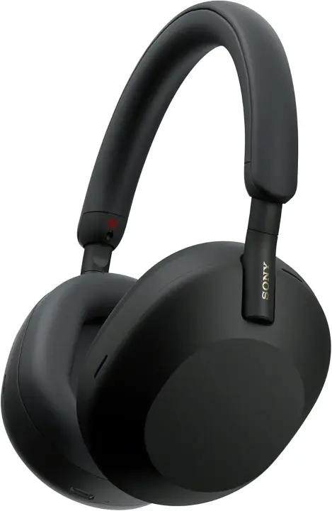 Belaidės ausinės Sony WH-1000XM5 Black Soft case