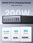 UGREEN USB C įkroviklis 200 W, 8 prievadų stalinis įkrovimo stotelė nuotrauka 2