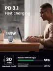 UGREEN Nexode 140W USB C PD 3.1  buitinis įkroviklis su 2M kabeliu USB C 240W nuotrauka 2