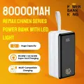 REMAX RPP-291 80000mAh Chinen Series PD 20W + QC 22.5W Greito Įkrovimo Išorinė Baterija su LED Žibintu nuotrauka 2
