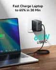 INIU 65 W USB C Charger, 3-in-1 2x USB - C  1X USB - A/ 65W buitinis įkroviklis nuotrauka 2
